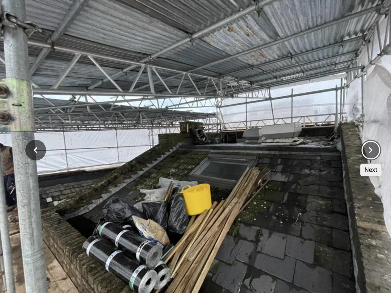 Pitched Roof Renewal, Under Temporary Cover — GML Construction project in progress