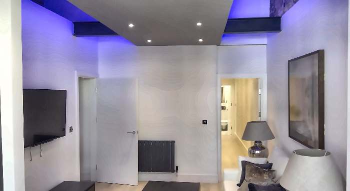 Living Room, Exposed Steel Beam